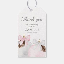 Winter Pink Girl Baby Dusche Danke Geschenkanhänger