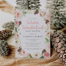 Winter Pink Girl Baby Dusche