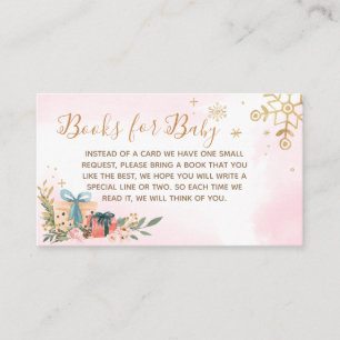 Winter Pink Gold Snowflake Bücher für Baby Begleitkarte