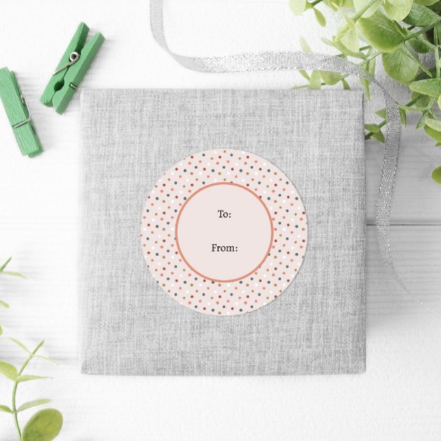 Winter Pink Pastel Fun Polka Dog Weihnachten Runder Aufkleber (Von Creator hochgeladen)