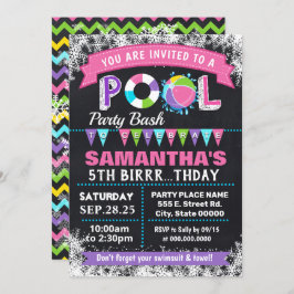 Winter pink Pool Geburtstagsparty Bash Einladung