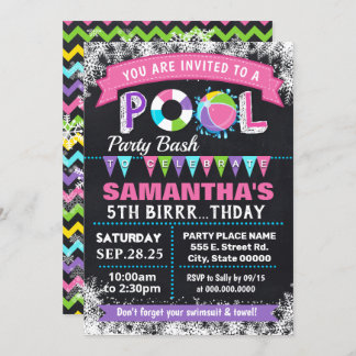 Winter pink Pool Geburtstagsparty Bash Einladung
