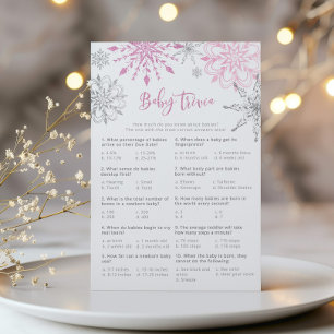 Winter Pink Silber Schneeflocken Baby-Trivialspiel