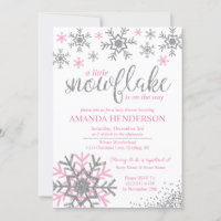 Winter Pink Snowflake Babydusche