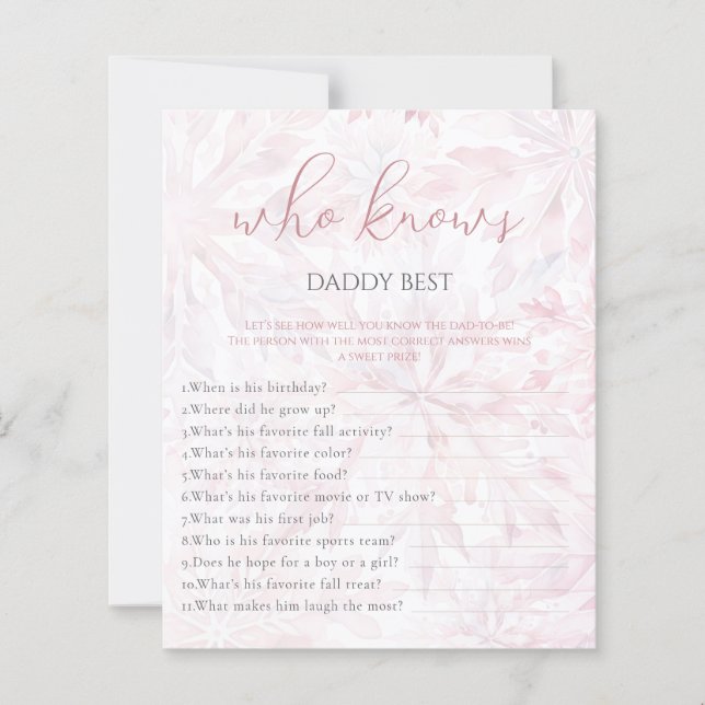 Winter Pink Snowflake, der das Daddy Game kennt (Vorderseite)