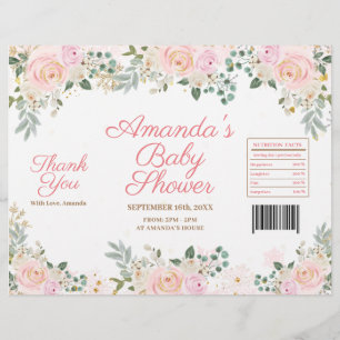 Winter Pink Snowflake Floral Chip Beutel Wrapper Flyer