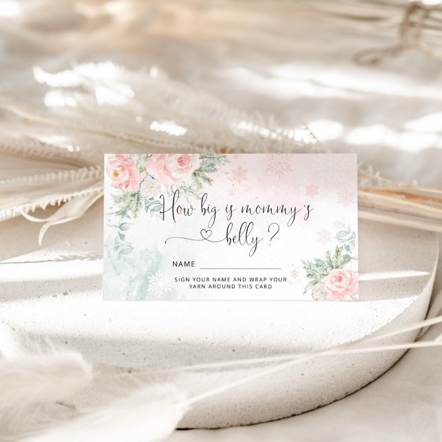Winter pink wie groß ist Mama's Bauch Begleitkarte (Von Creator hochgeladen)