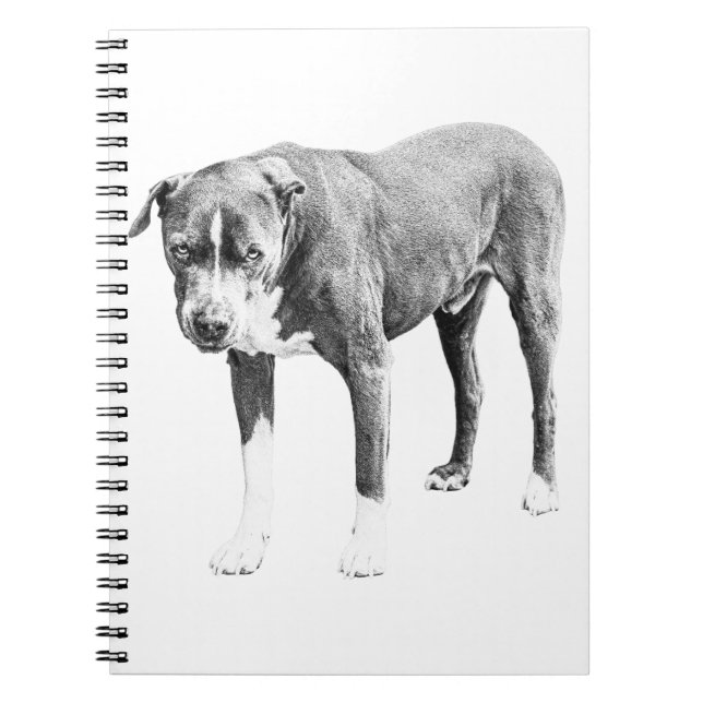 Winter Pit Bull Notebook Notizblock (Vorderseite)