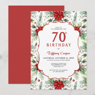 Winter Poinsettia Botanischer 70. Geburtstag Einladung