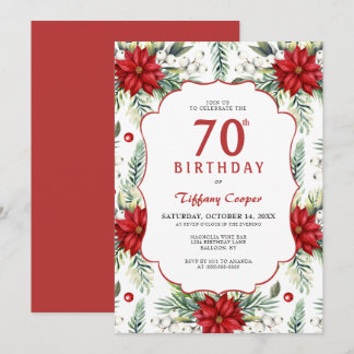 Winter Poinsettia Botanischer 70. Geburtstag Einladung