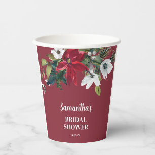 Winter Poinsettia Brautparty Pappbecher