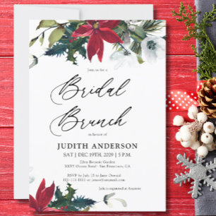 Winter Poinsettia Bridal Brunch Einladung