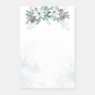 Winter Poinsettia Pine Cones Weihnachten Post-it Klebezettel