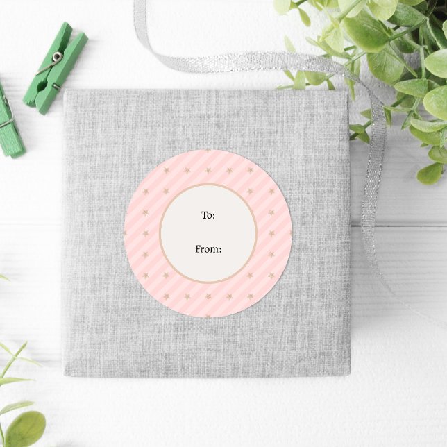 Winter Poinsettia Pink Green Pastor Weihnachten Runder Aufkleber (Von Creator hochgeladen)