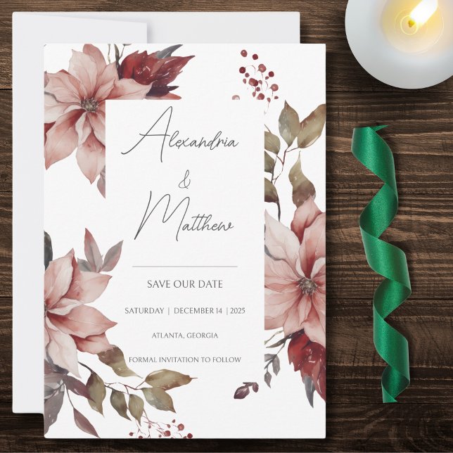 Winter Poinsettia Save The Date (Von Creator hochgeladen)