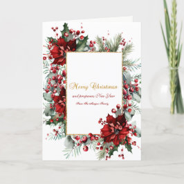 Winter Poinsettia Urlaub Feiertagskarte