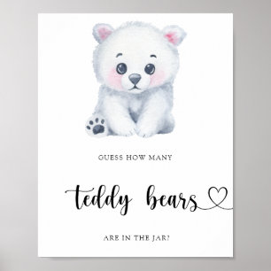 Winter Polar Bär - erraten Sie wie viele Teddybäre Poster
