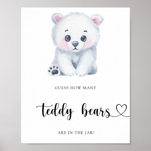 Winter Polar Bär - erraten Sie wie viele Teddybäre Poster (Vorne)