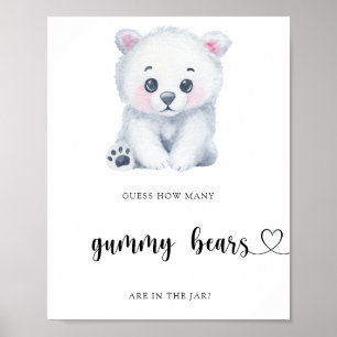 Winter-Polar-Bär - rate, wie viele Gummibärchen Poster