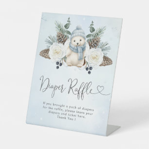 Winter Polar Bärenjunge Babydusche Windelwindeln Sockelschild