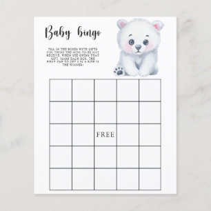 Winter Polar Bear - Baby Dusche Bingo Spiel