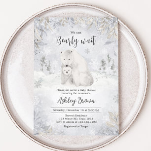Winter-Polar-Bear-Baby-Dusche Einladung
