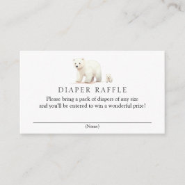 Winter Polar Bear Diaper Raffle Baby Dusche Begleitkarte