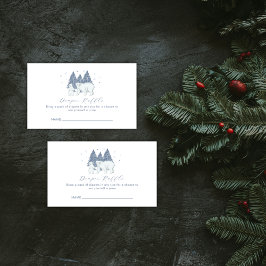 Winter Polar Bear Diaper Raffle Baby Shower Begleitkarte