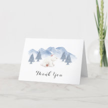 Winter Polar Bear Snow Mountain Baby Dusche