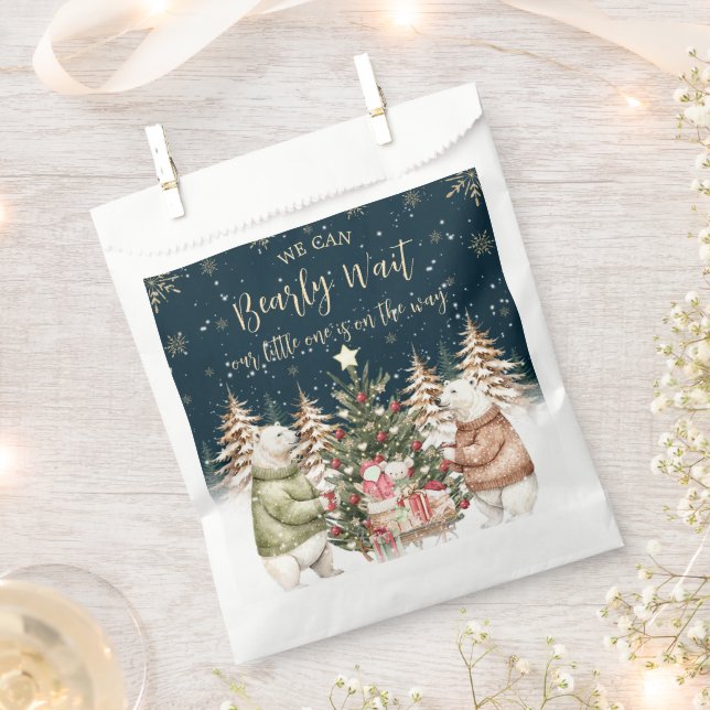 Winter Polar Bear Snowflake Babydusche Geschenktütchen (Ausgeschnitten)