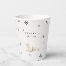 Winter Polar Bears Baby Dusche Pappbecher