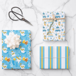 Winter-Polar-Wrapping Paper Set 3 Geschenkpapier Set
