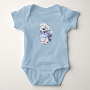 Winter Polarbär Eislaufen Baby Strampler