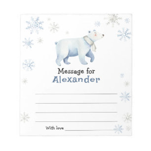 Winter-Polarbär-Geburtstags-Zeitkapsel-Nachricht Notizblock