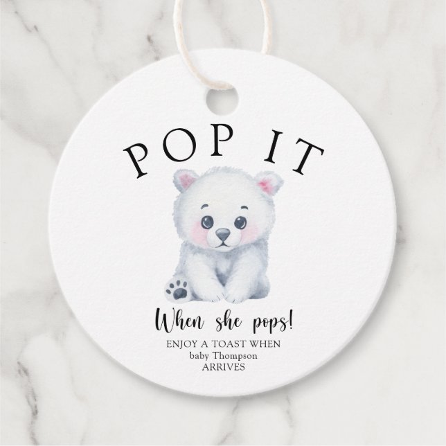 Winter Polarbär - Pop! Wenn sie Pop Geschenkanhänger (Vorderseite)
