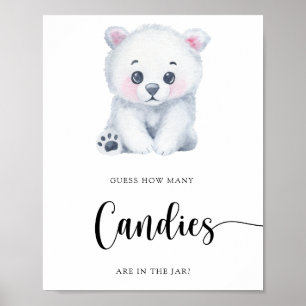 Winter-Polarbär - rate, wie viele Süßigkeiten Poster