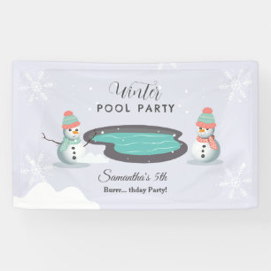 Winter Pool GeburtstagspartParty Banner