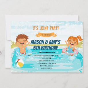 Winter-Poolparty für Mädchen und Jungen gemeinsam Einladung