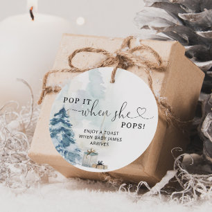 Winter Pop it, wenn sie platzt, Baby Shower Favor Geschenkanhänger