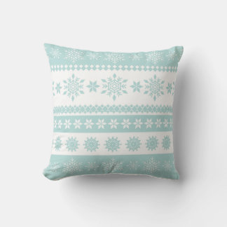 Winter Powder Blue White Snowflake Weihnachten Kissen