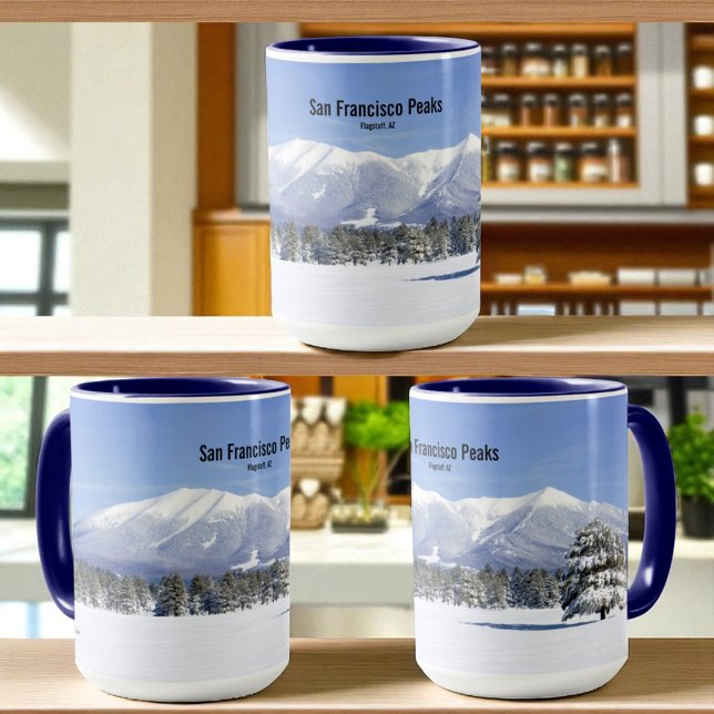 Winter Prairie San Francisco Peaks Flagstaff AZ Tasse (View around the mug )
