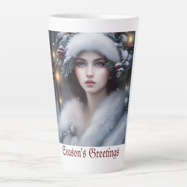 Winter Princess Custom Holiday  Milchtasse (Vorderseite)