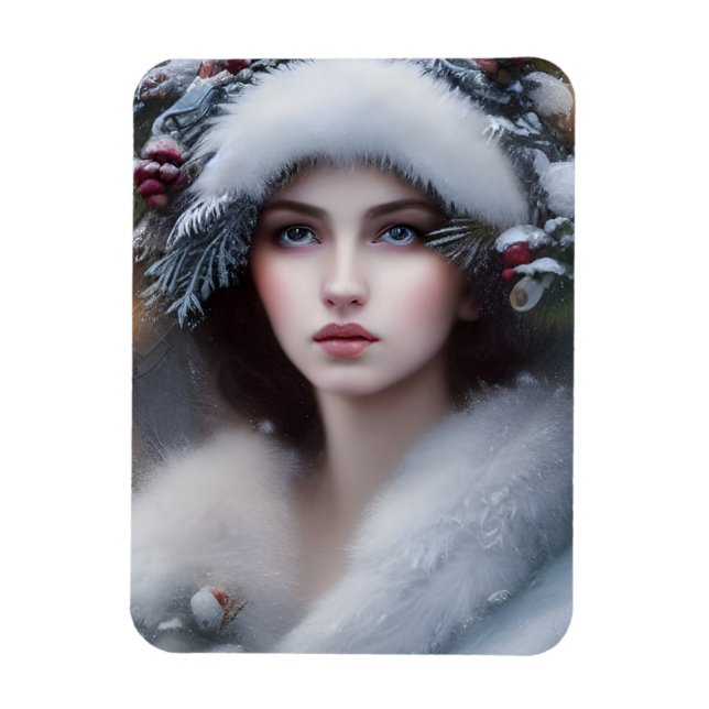 Winter Princess Urlaub Magnet (Vertikal)