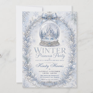 Winter Prinzessin Party Schloss Geburtstag Einladung