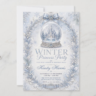 Winter Prinzessin Party Schloss Geburtstag Einladung