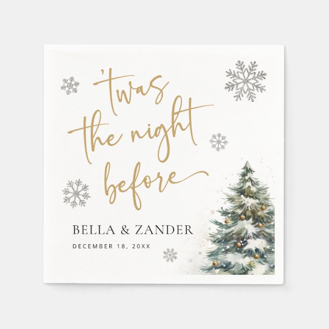 Winter Probe Abendessen Napkin Nacht vor Napkin Serviette (Vorderseite)