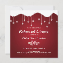 Winter Probe Abendessen Snowflake Dekoration Rot Einladung