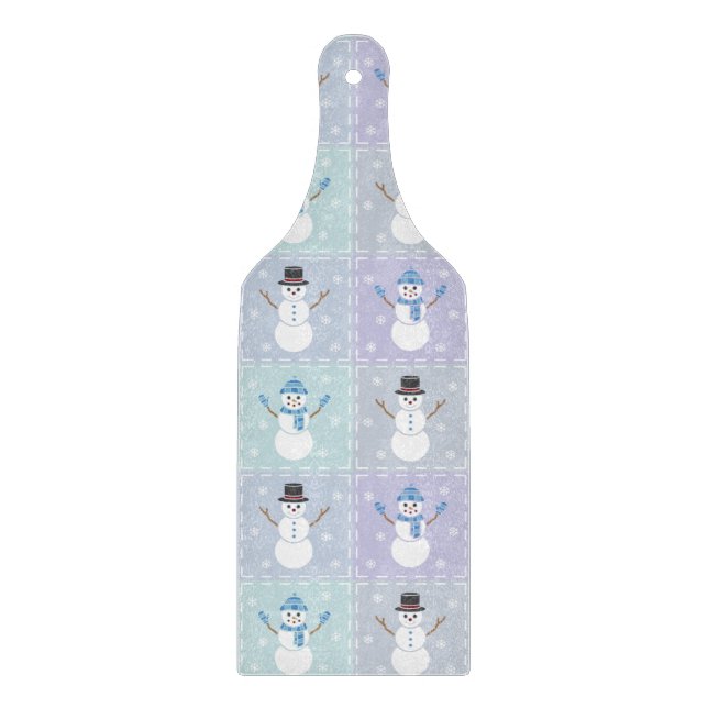 Winter Quilt Glass Cutting Board Schneidebrett (Vorderseite)