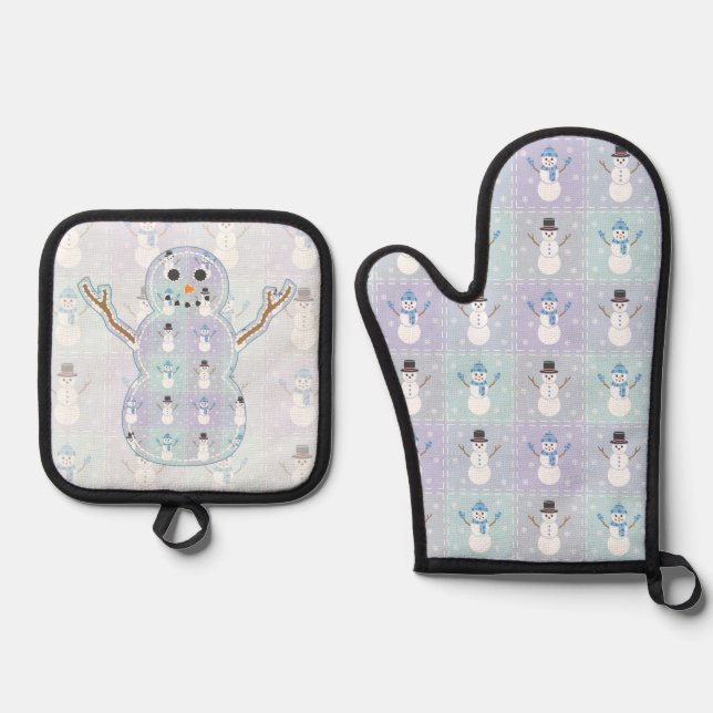Winter Quilt Ofenhandschuh & Topflappen-Set (Vorderseite)