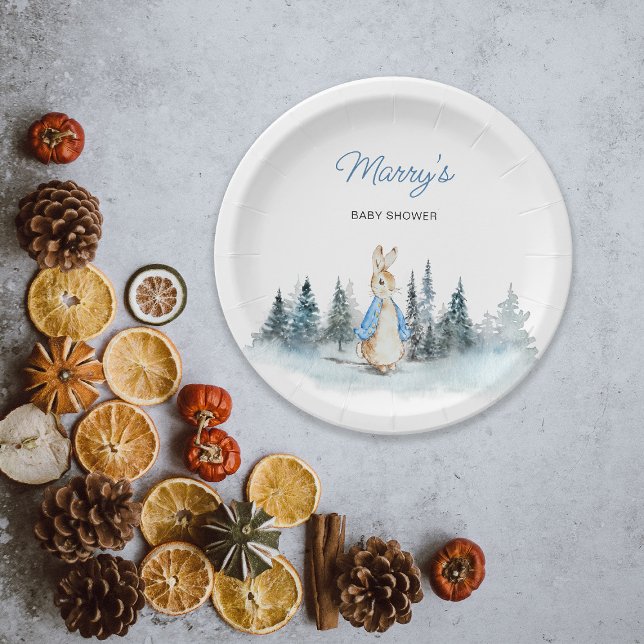 Winter Rabbit Baby Dusche Pappteller (Von Creator hochgeladen)